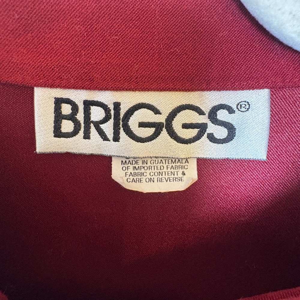 Vintage Briggs Red Faux Suede Button Front Long Sleeve Shirt Jacket Small - Picture 4 of 7